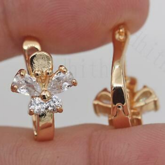 18kt Gold Filled Topaz Butterfly Earrings - Picture 2 of 3